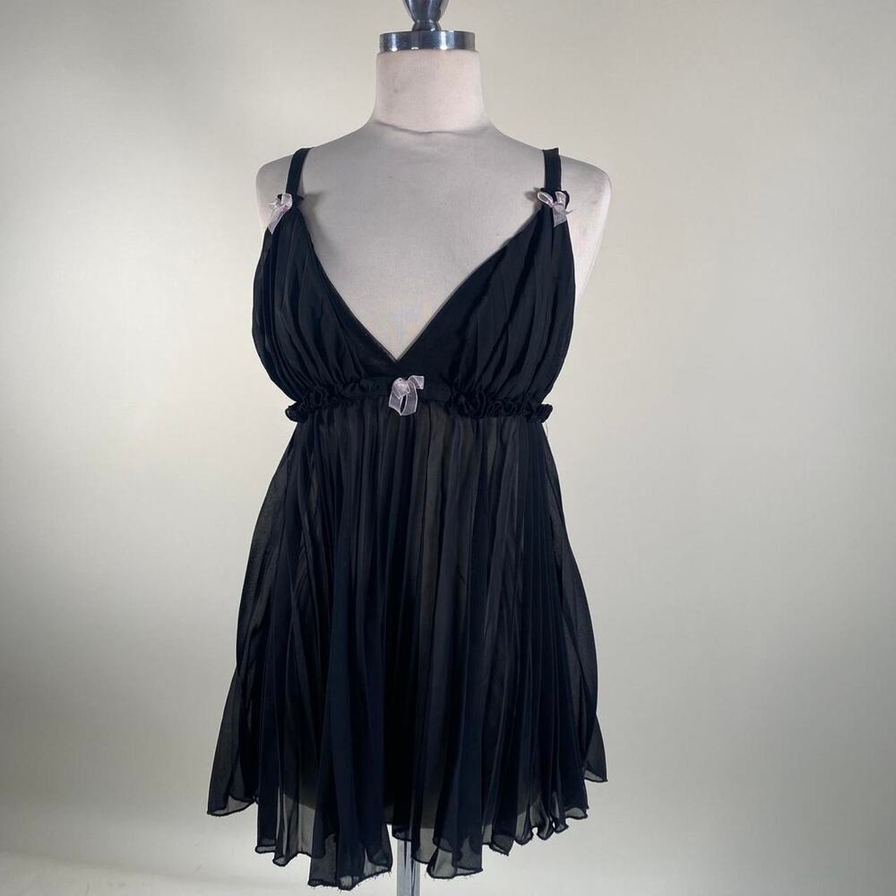 Vintage black mesh babydoll top